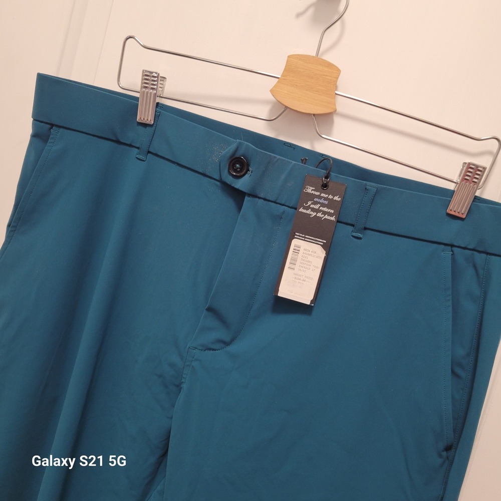 Greyson Montauk Trousers Emerald Teal Mens 36/32 Golf Pants TMS1001 NEW